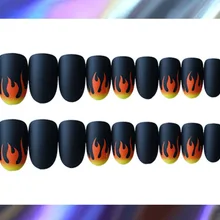 539-флейм INS Social Wear Маникюр черный и белый Панк темные поддельные ногти панк готовый продукт a