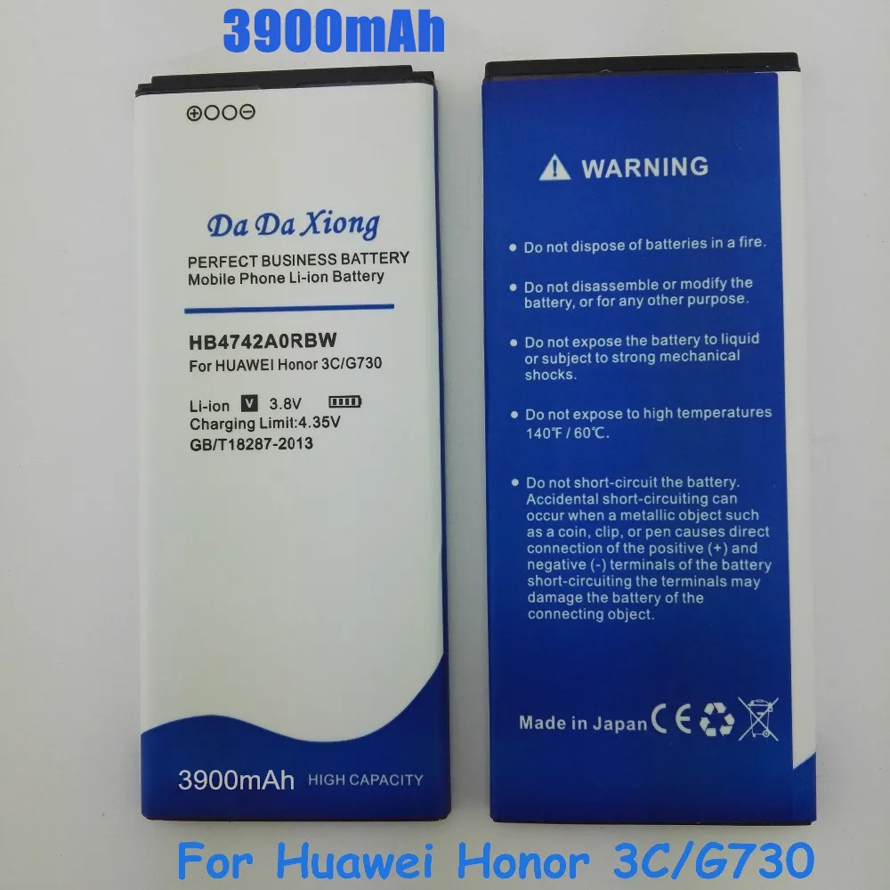 Аккумулятор HB4742A0RBW HB4742A0RBC 3900 мАч для телефона Huawei Honor 3C G630 G730 G740|battery for huawei|battery forfor