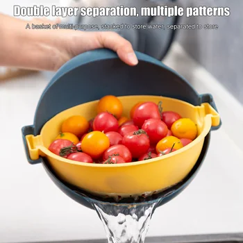 

Multifunctional Vegetable Grater Slicer Chopper with Drain Basket Veggie Cutter Drain Bowls Sets Kitchen Tool TP899