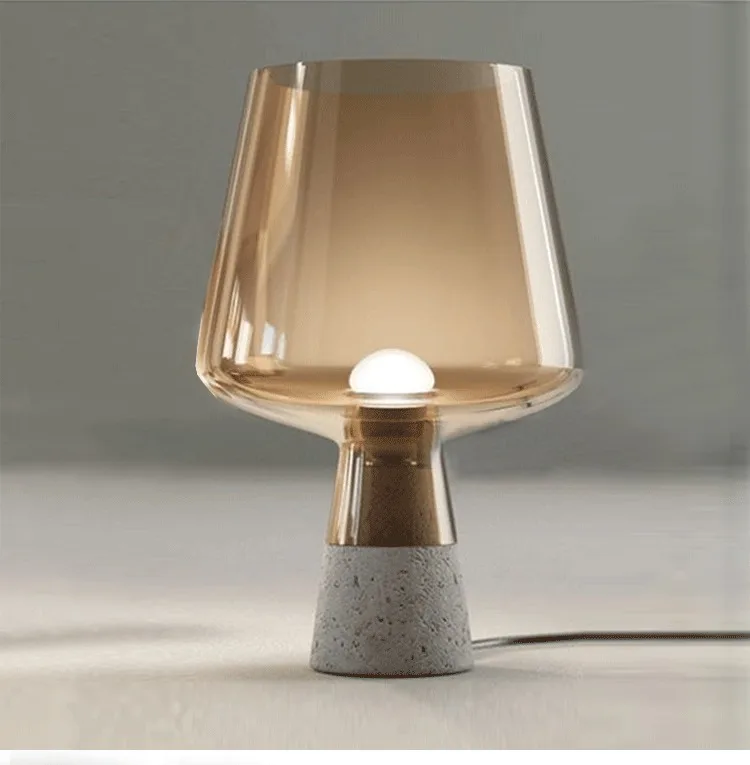 

Nordic simple cement lamp personalized bedroom bedside glass led Table Lamp Retro American model room table lamp