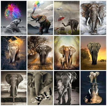

EverShine 5D Diamond Painting Full Square Eelphant Cross Stitch Diamond Embroidery Animals Rhinestones Hobby Gift Wall Decor