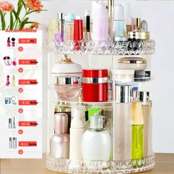 

New Fashion Women Rotating Cosmetic Makeup Organizer Storage Box Shelf Display Lipstick Holder