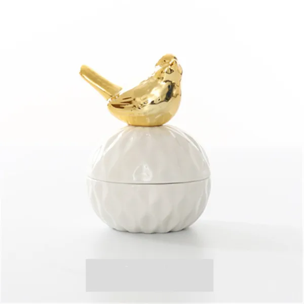 MSJO коробка для хранения ювелирных изделий Органайзер для женщин золотистый керамический ожерелье кольцо серьги Пылезащитный мини ювелирные изделия настольная организация - Цвет: Storage Box E