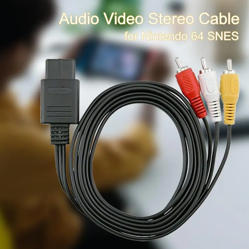 2Pcs Adattatore Portatile N64 Cavo Stabile In Pvc Rca Tv Audio Video Cavo Stereo Per Snes