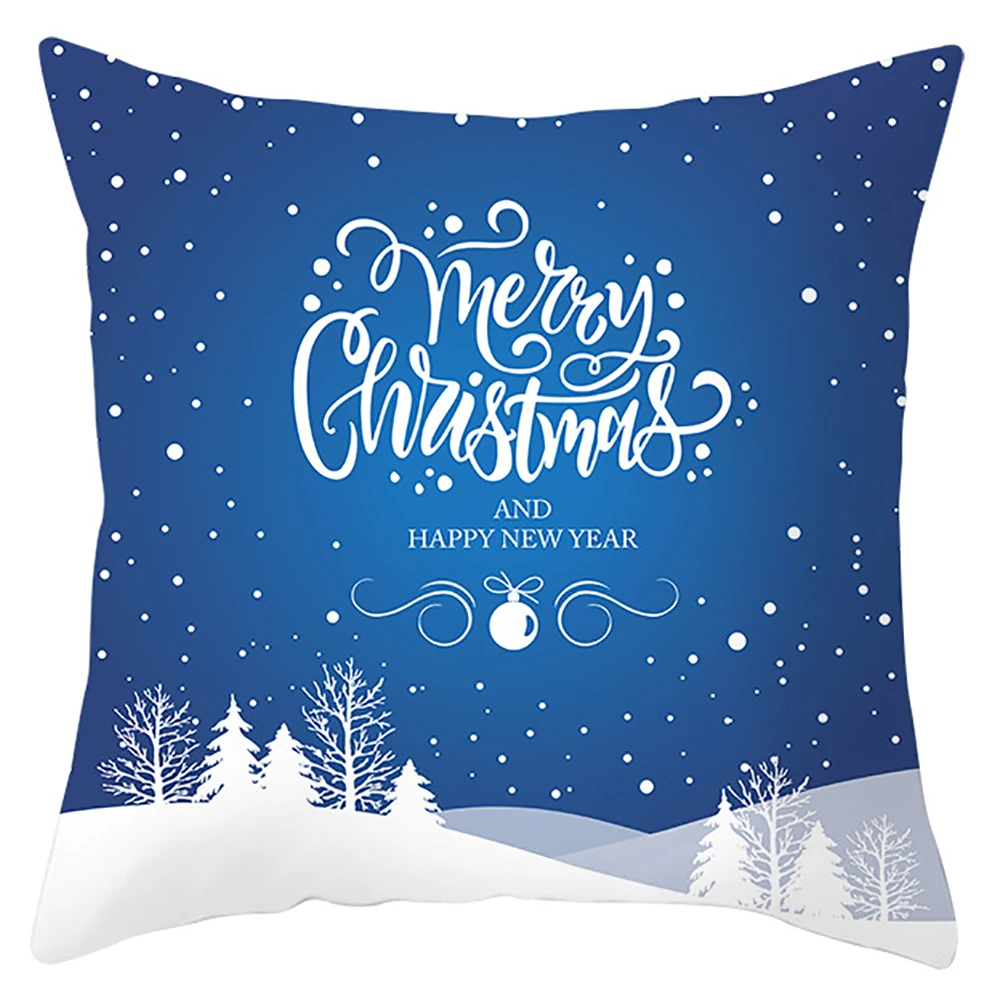 Lychee Рождество Снежная серия Подушка с принтом Чехол 45x45 см полиэстер персиковая Подушка Чехол для спальни дома офиса