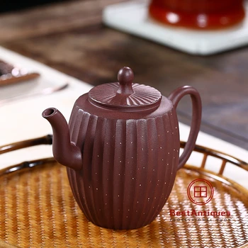 

Yixing Zisha Teapot Purple Clay Teapots Handmade Jinwen Gongdeng 300cc