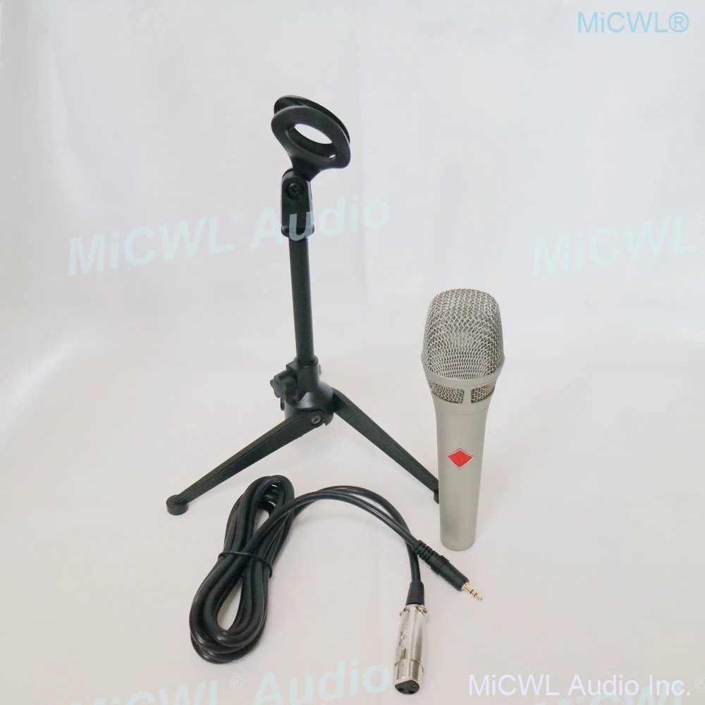 Wondrous KMS108 Webcast Condenser Microphone Full Metal Handheld Voice Karaoke Sing Chat Microphones 3.5mm cable Desktop Support