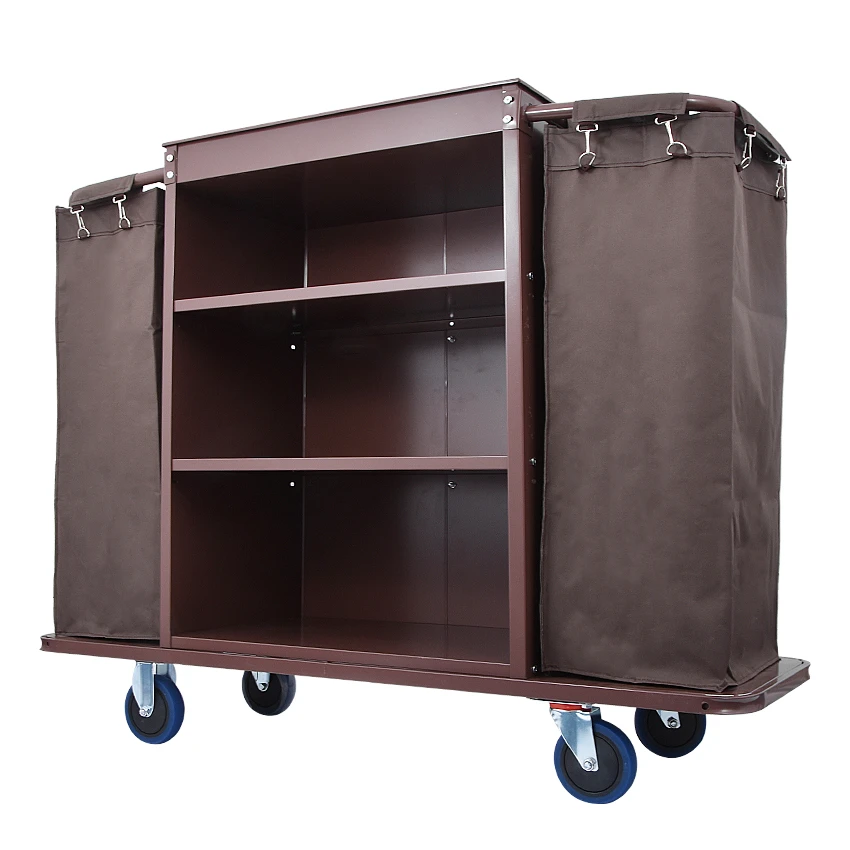 Hotel Trolley Stainless Steel Trolley Housekeeping Cart Hotel Room Service Car Multifunctional