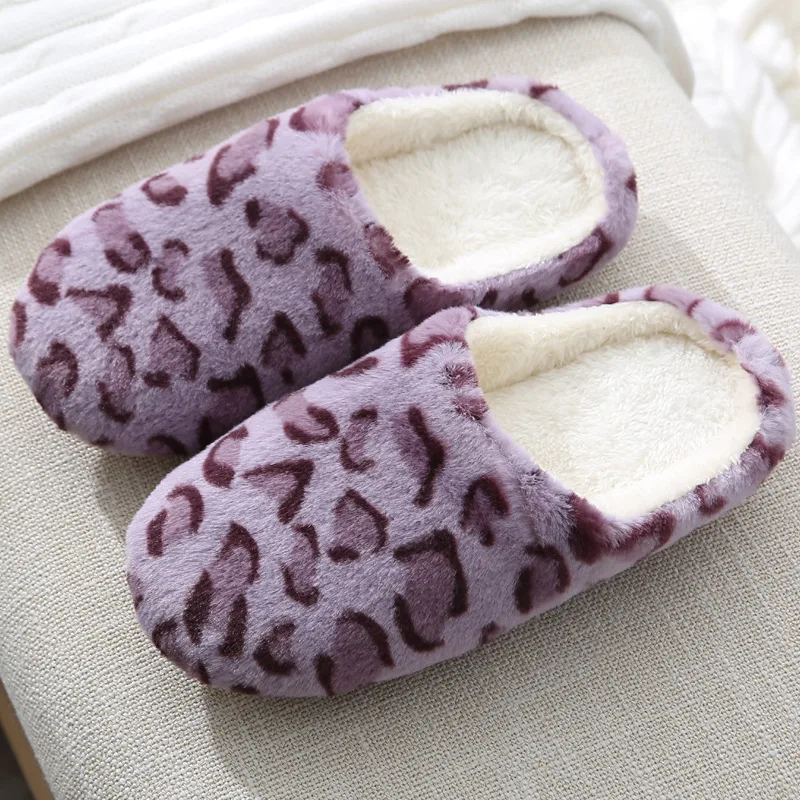 Winter Heart Slippers Women Non Slip Shoes Woman Slides Plush Home Slippers Ladies Indoor House Shoes Winter Warm Fur Slippers 