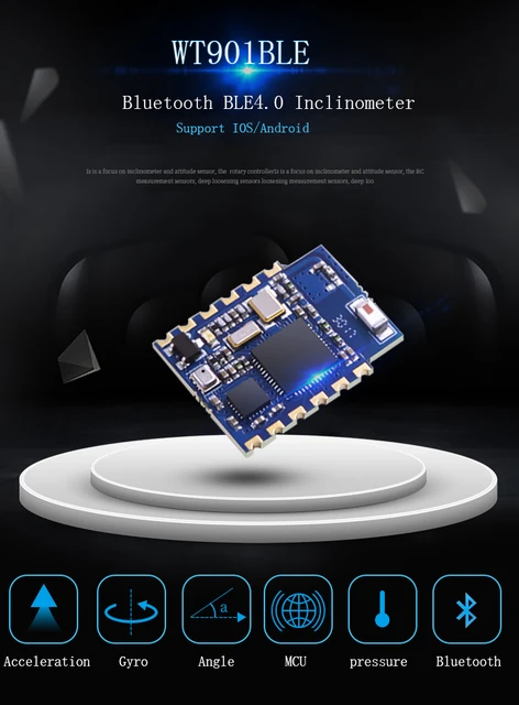 Accelerometro Bluetooth 5.0 WT901BLECL | Giroscopio 9 Assi + Filtro Kalman | Per Monitoraggio Movimento E Inclinazione