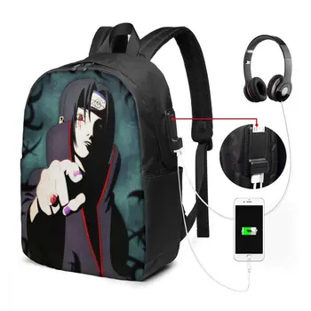 

Uchiha Itachi Custom Japanese Anime Naruto Print Cartoon Image paiting USB Backpack 17 In