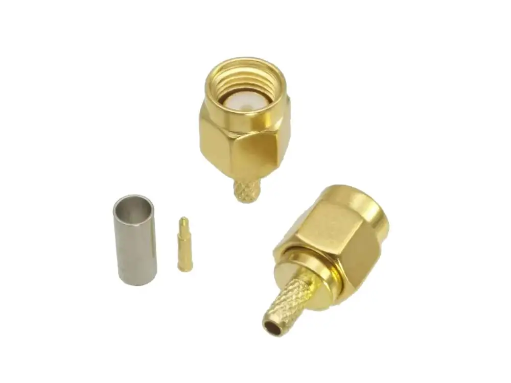 

SMA male plug crimp RG174 RG316 LMR100 cable RF Coaxial connector