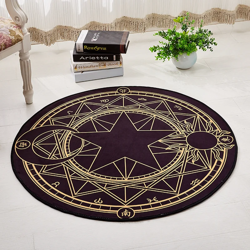 Round carpet cartoon children's blanket living room bedroom room bedside bed coffee table hanging basket computer chair mat - Цвет: 10