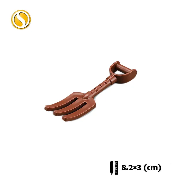 Big Building Block City Farm Architecture Accessories Fence Pillar Bridge Ladder Compatible Big Brick DIY Toys For Children Gift Fork