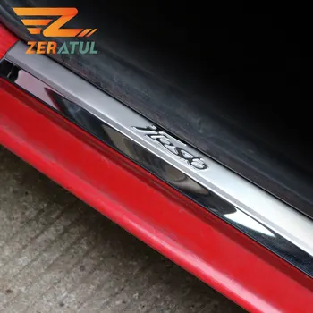 

Zeratul 4pcs/set Stainless Steel Car Door Sill Scuff Plates Protection Cover for Ford Fiesta 2009-2019 Car Welcome Pedal Sticker