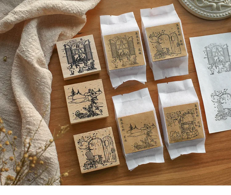 Винтажный рисунок для двора деревянное уплотнение DIY ретро деревянные и резиновые штампы для скрапбукинга канцелярские товары Скрапбукинг Ремесло Стандартный штамп