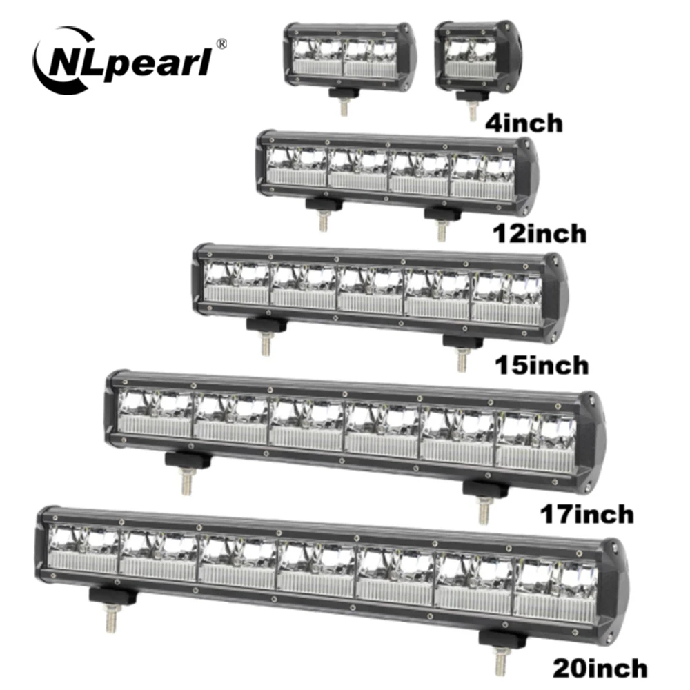 NLpearl 4''7inch 40W 80W Light Bar/Work Light Spot Flood Beam Offroad 4X4 for Car Jeep Truck Boat SUV UAZ 12V 24V LED Lightbar