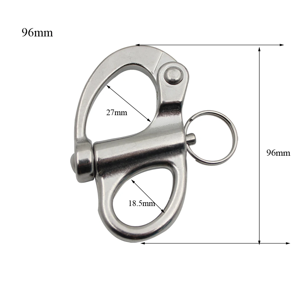 

96mm Durable Stainless Steel Snap Shackles Quick Release Swivel Bail Rigging