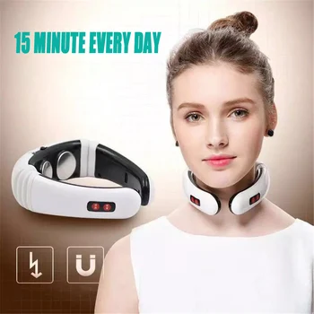 

Electric Pulse Back Neck Massager Cervical Vertebra Treatment Instrument Acupuncture Magnetic Therapy Neck Pillow Massager