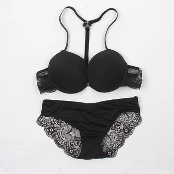 

Women 3/4 Cup Front Closure Underwire Push Up Bra Set Lady New Bra with Bottom Pantie New