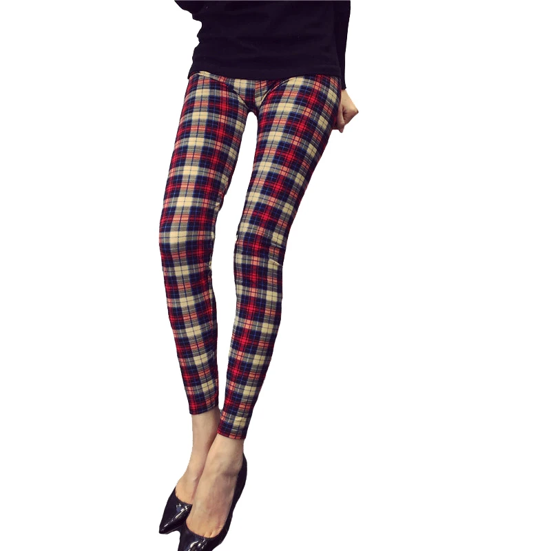 Khaki Plaid YRRETY, женские леггинсы, модные, с принтом, леггинсы, сексуальные леггинсы для фитнеса, леггинсы, Хаундстут, цветочные брюки в полоску, штаны с высокой талией - Цвет: Khaki Plaid