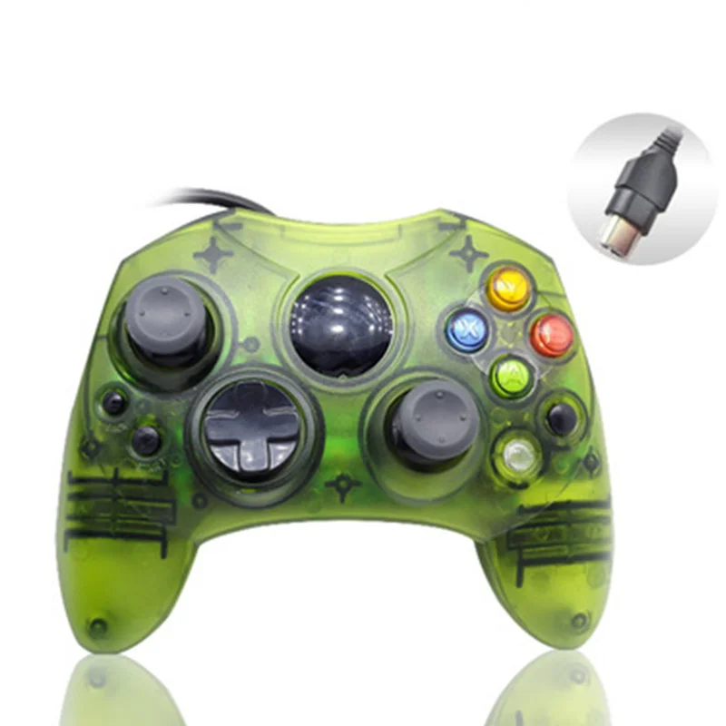 Classic Wired Joypad Controller For Microsoft Original Xbox Controller For XBOX Gamepad Retro Joystick Controle Black - Цвет: Green