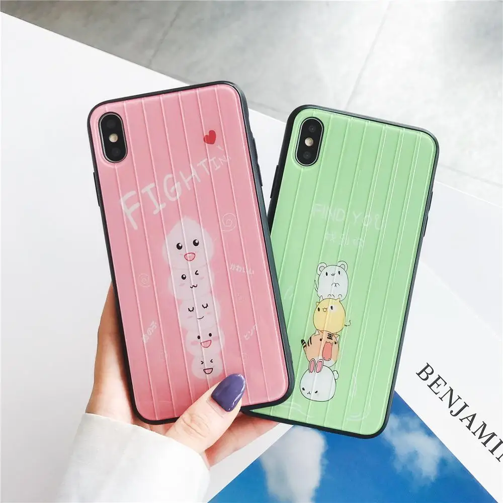 

Cartoon Anti-fall lovely trunk Fruit pyramid find you For iphone 6 6S 7 7plus 8 8Plus iphone X XR MAX Case Cover Phone Case