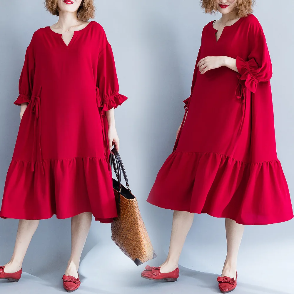 

2019 Early Autumn New Style Loose And Plus-sized Dress