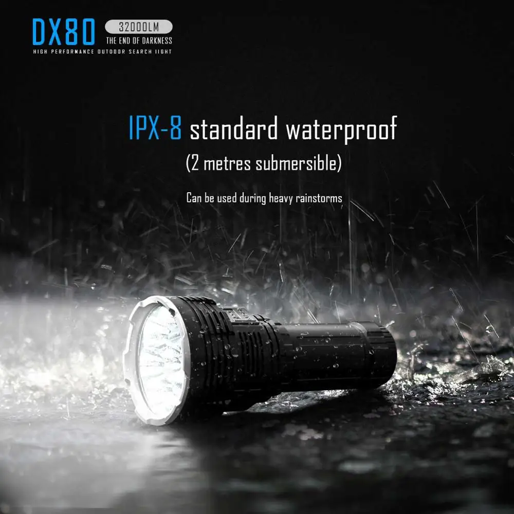 white Взрывной IMALENT DX80 Cree XHP70 светодиодный фонарик 32000 люменов 806 м usb интерфейс зарядки фонарик для поиска - Испускаемый цвет: white