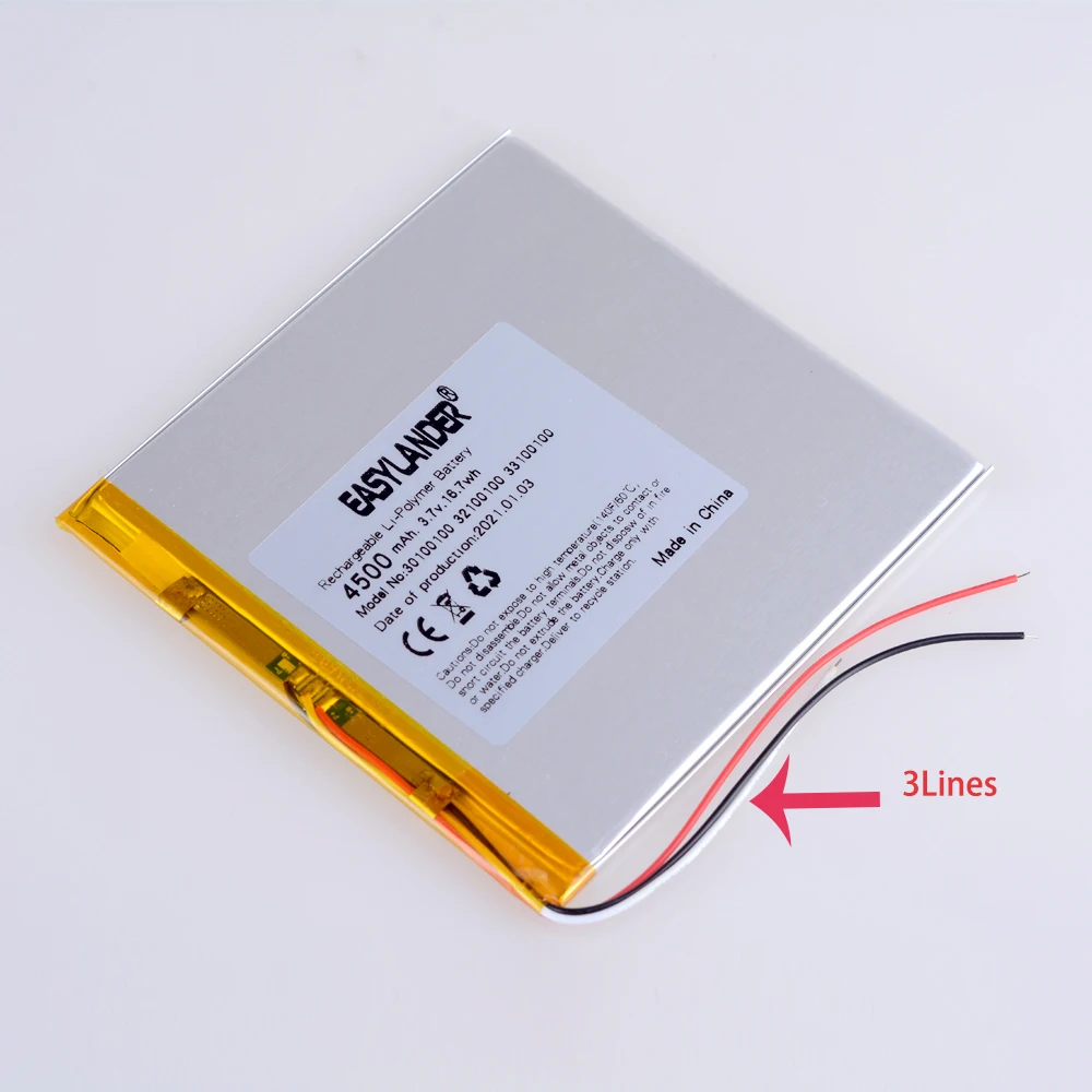 3wires 30100100 308696 3.7v 4500mah Lithium Polymer Battery Prestigio