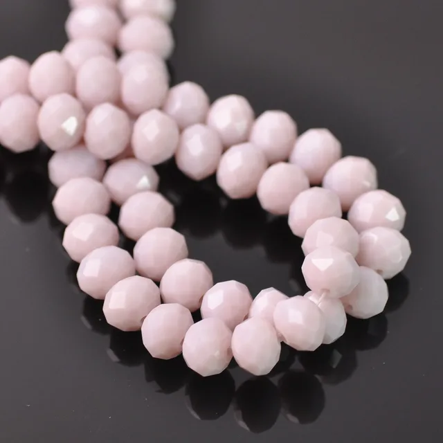 Rondelle Faceted Czech Crystal Glass Solid Color 3x2mm 4x3mm 6x4mm 8x6mm 10x7mm 12x8mm Loose Spacer Beads for Jewelry Making DIY 61 Opaque Lt Purple