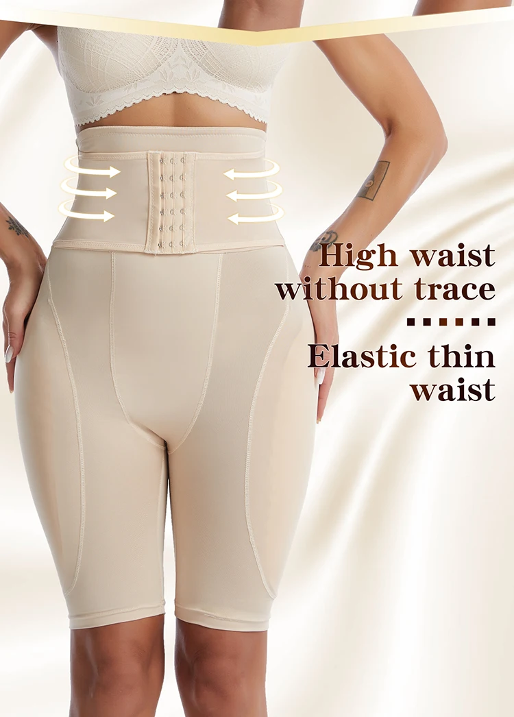 High Waist Plus Size Women Shapewear Control Panties Body Shaper Butt Lifter Padded Hip Enhancer Seamless Underwear With Hook