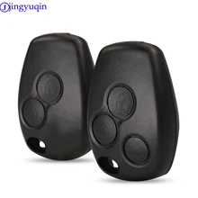 Jingyuqin capa para chave de carro, com 2 botões, caixa em branco, para renault dacia modus clio 3 twingo kangoo 2 nenhum