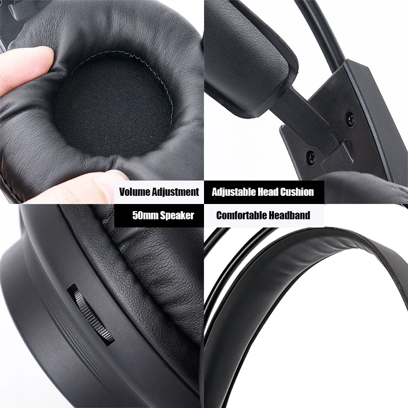 7 1 Surround Sound Gaming Headset Noise Reduction Wired Headset with RGB Lighting Microphone Suitable for PC Laptop Smart Phones