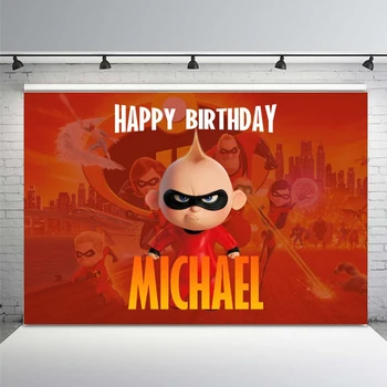

Photography Backdrops The Incredibles Birthday Backdrop Baby Jack/Jack Printable Personalized Photo Background