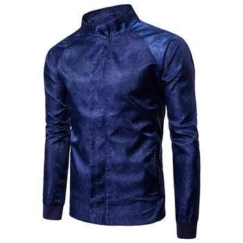 

2020 New Mens Flower Coat Fashion Casual Jacket Men Black Blue Overcoat Spring and Autumn Jackets and Coats