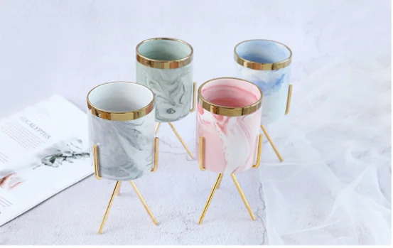Скандинавский мраморный узор художественная ваза керамическая железная настольная ваза для цветов и растений цветочный горшок украшения для бонсай Свадебная вечеринка домашний Декор подарок