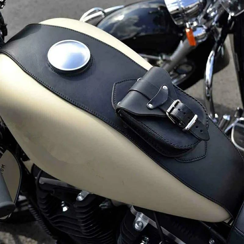 

1Pcs PU Leather Motorcycle Gas Fuel Tank Cover Panel Pad With Pouch
