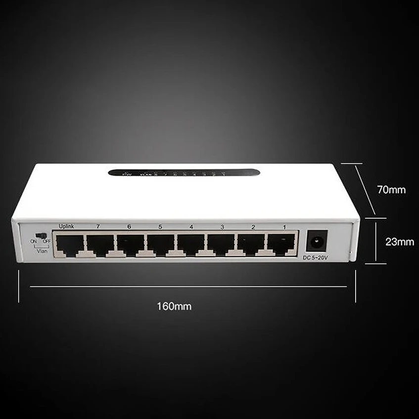 8 портов сетевой коммутатор Gigabit настольный коммутатор 10/100/1000 Мбит/с Rj45 порт Soho Коммутатор 16 Гбит/с коммутационная емкость с металлом