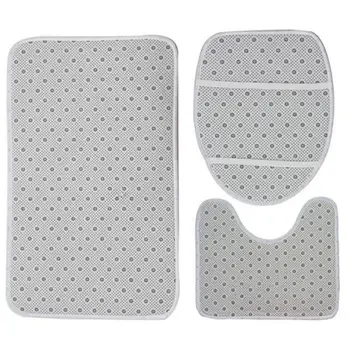 

4 Piece Shower Curtain Sets with Non-Slip Rug, Toilet Lid Cover, Bath Mat L69B