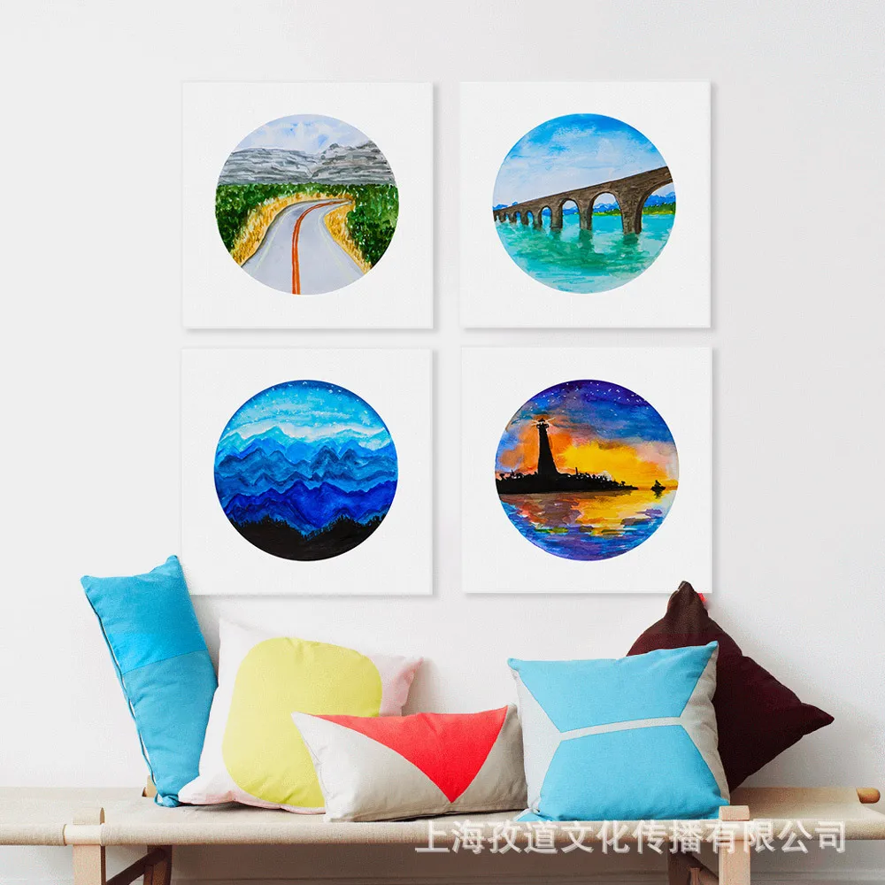 

Mild Art Modern Minimalist Scenery Sea Sky Color Living Room CHILDREN'S Room Decorative Paintings with Frames Factory a Generati