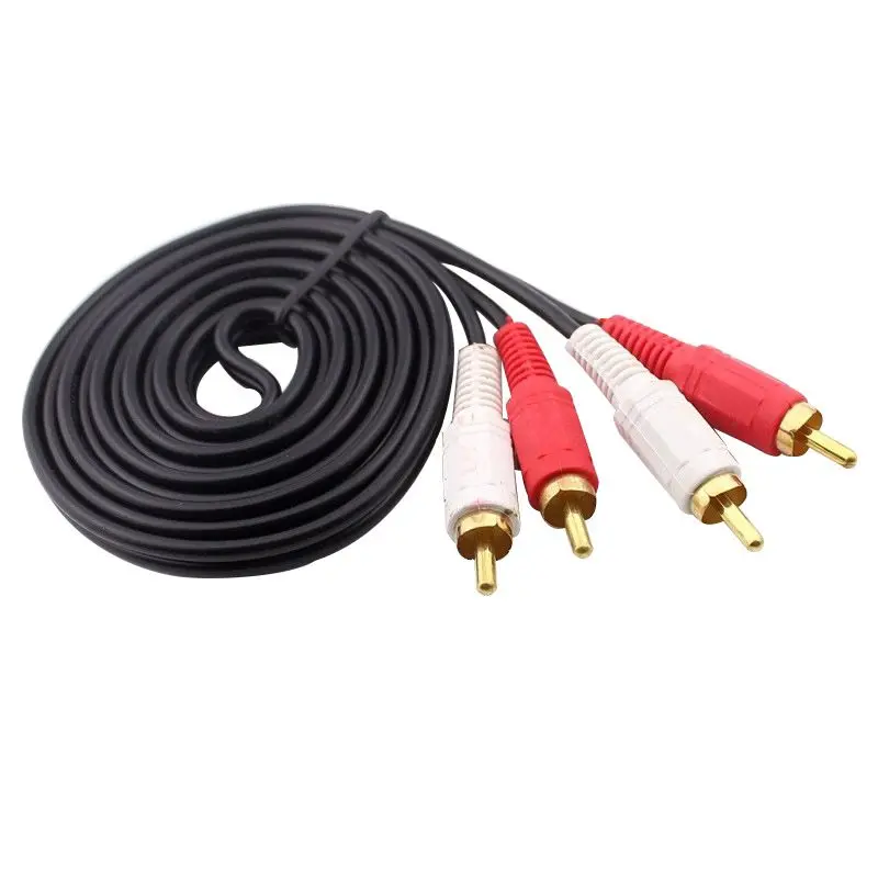 2RCA штекер 2 RCA Мужской кабель стерео аудио кабель AV кабель для DVD tv CD усилитель звука