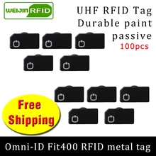UHF RFID металлическая бирка omni-ID Fit400 915m 868mhz Alien higgs3 EPC 100 шт прочная краска смарт-карта пассивные RFID метки