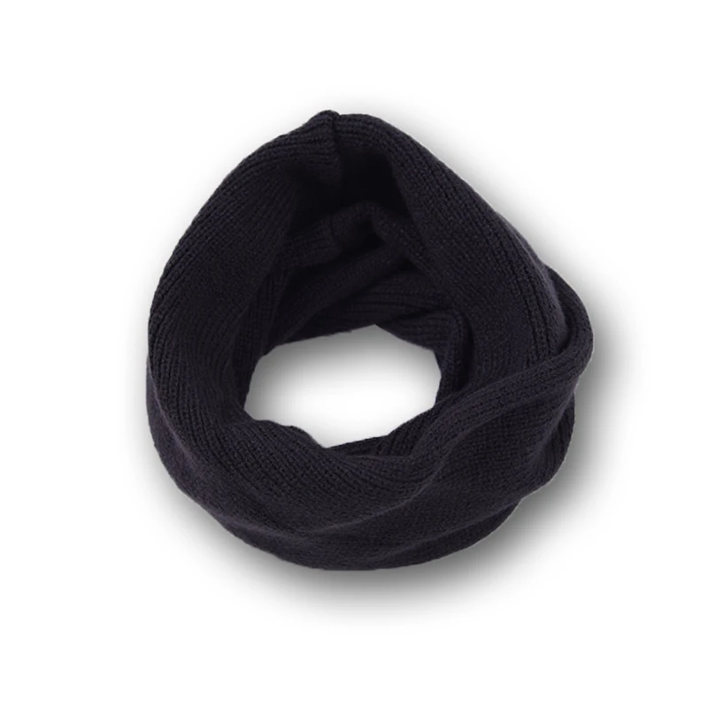 Из хлопка для маленьких мальчиков и девочек теплый толстый вязаный шарф шерсть теплые Бесконечность шарф, кольцо, хомут, полосатый шарф круг 88 см