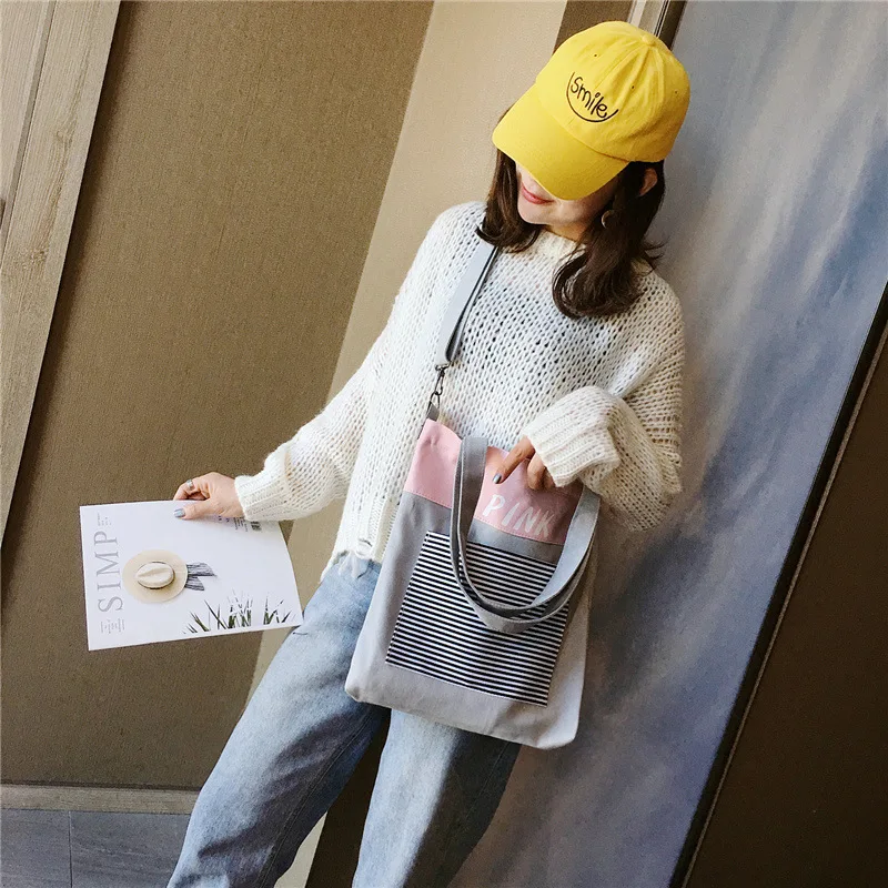 Микро для моды большой емкости Холщовая Сумка простые полосы Новинка сумка через плечо женская сумка художественная ручная сумка