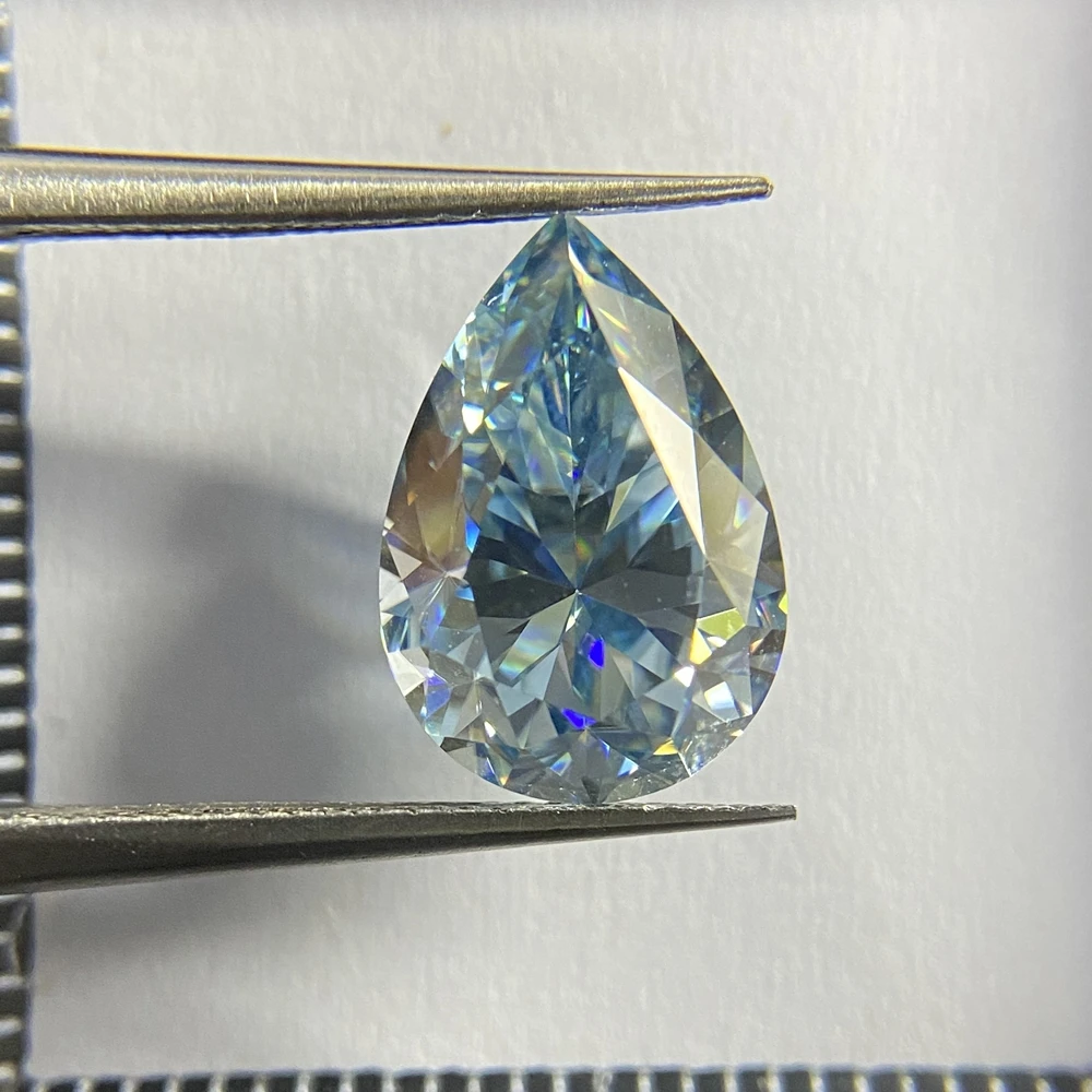 Meisidian New Color Dark Blue 9x13mm 4.2 Carat Water Drop Pear Cut Loose Moissanite Diamond Stone