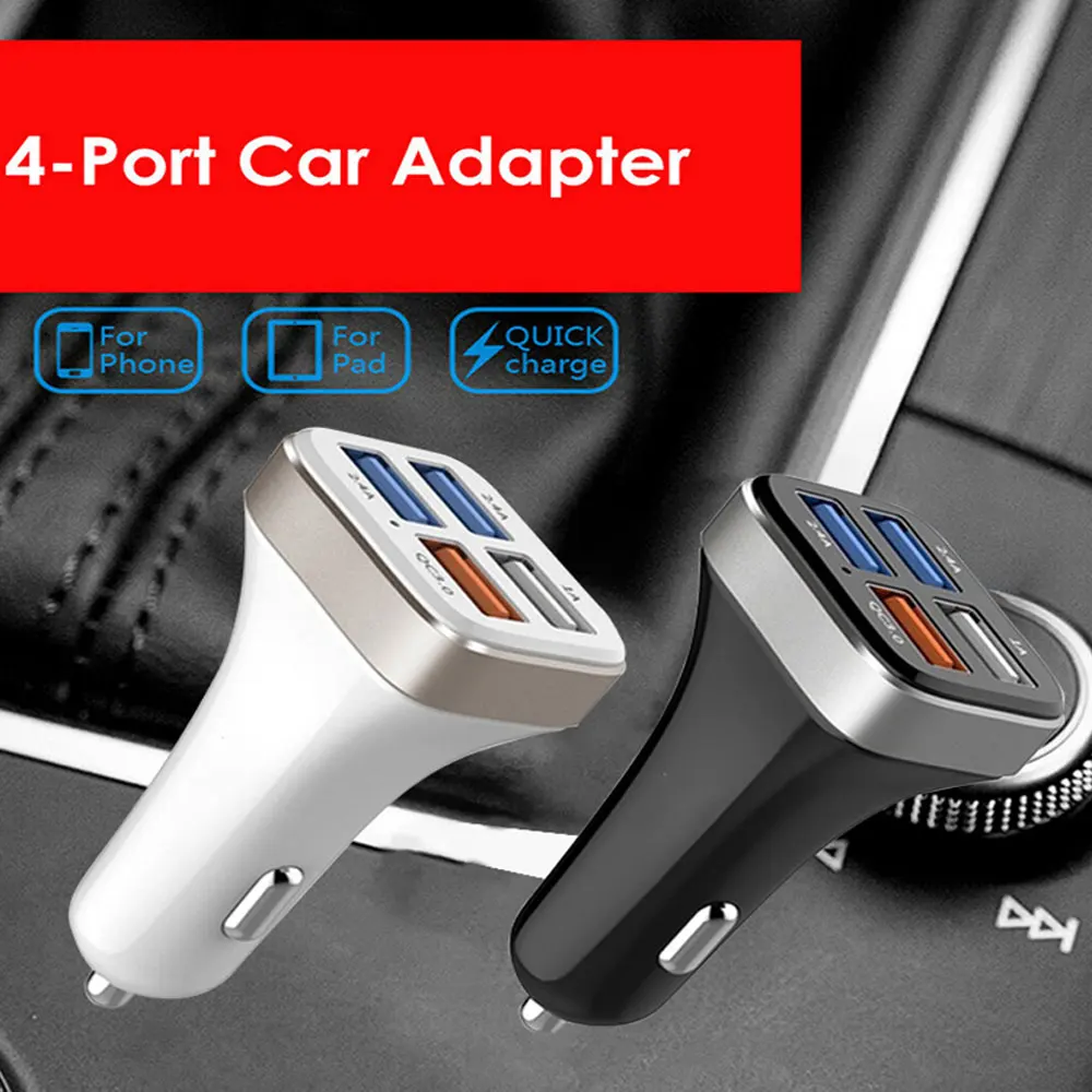 DSYCAR 1 шт., универсальное автомобильное зарядное устройство с 4 портами USB, быстрая зарядка 3,0, привод питания 4 для всех устройств, IOS, Android, смартфоны, планшеты, новинка