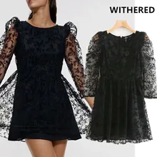 Увядшая Осенняя английская стильная простая перспективная элегантная Сексуальная кружевная мини-юбка для вечеринки Женская Плюс Размер