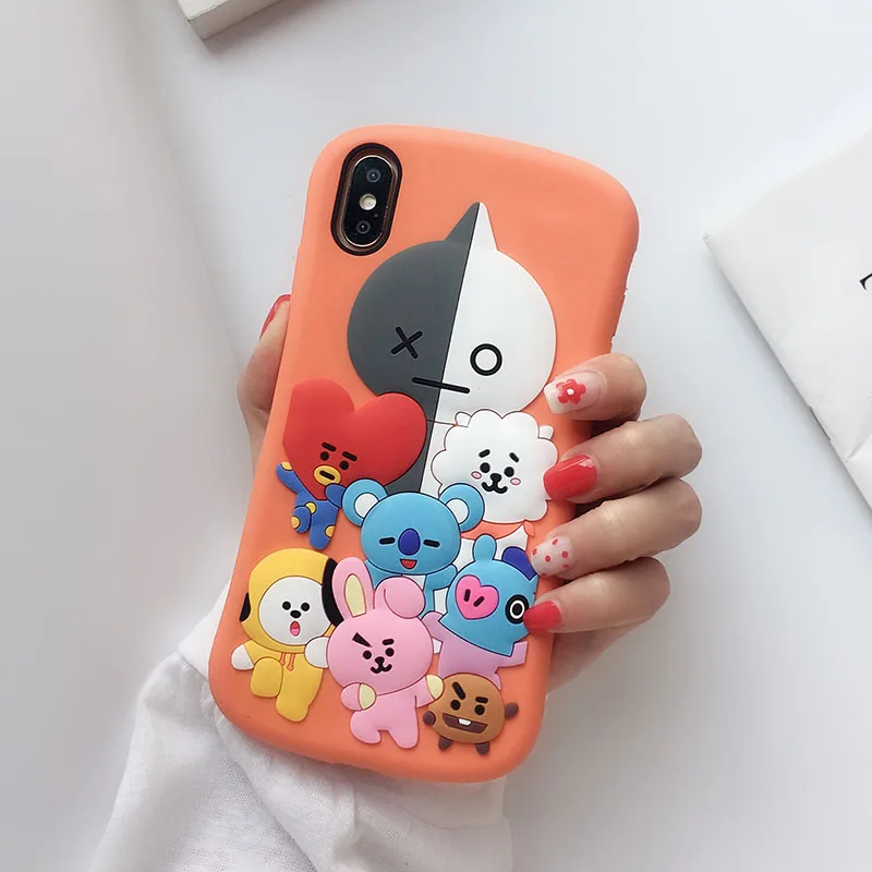 3D Cute Cartoon Dog Sheep Cat Case For Apple iphone 6 6S 7 8 Plus XS 11 Pro Max Doll Case Soft Silicone Phone Cover