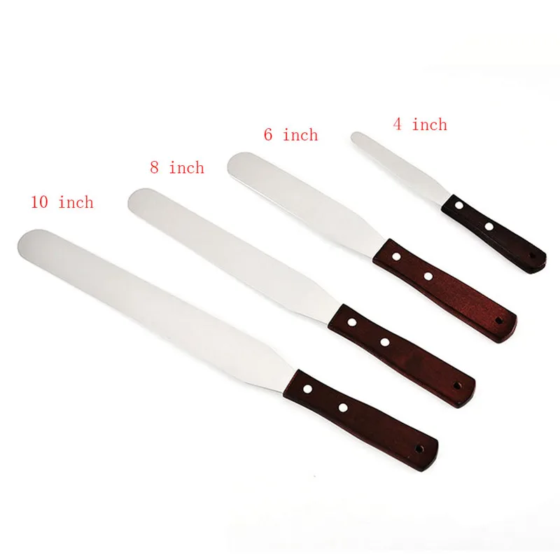 4/6/8/10 inch Stainless Steel Cake Spatula Butter Cream Icing Frosting Knife Smoother Kitchen Pastry Cake Decoration Tools Gadge